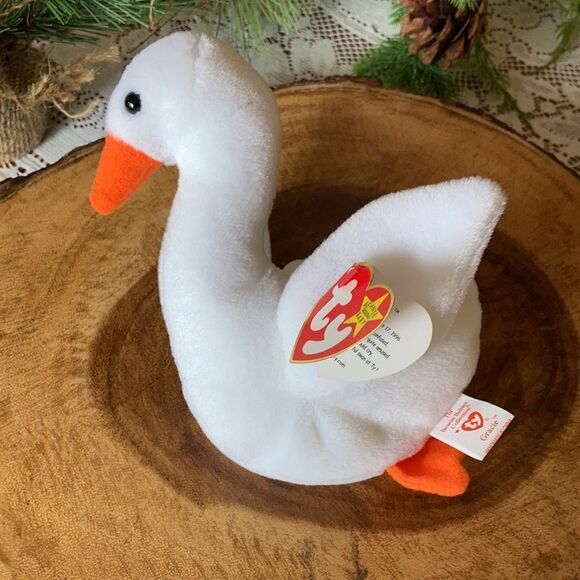 Ty Beanie Baby Gracie The Swan 1996 Rare/Retired #4126 P.E.Pellets - Picture 10 of 11